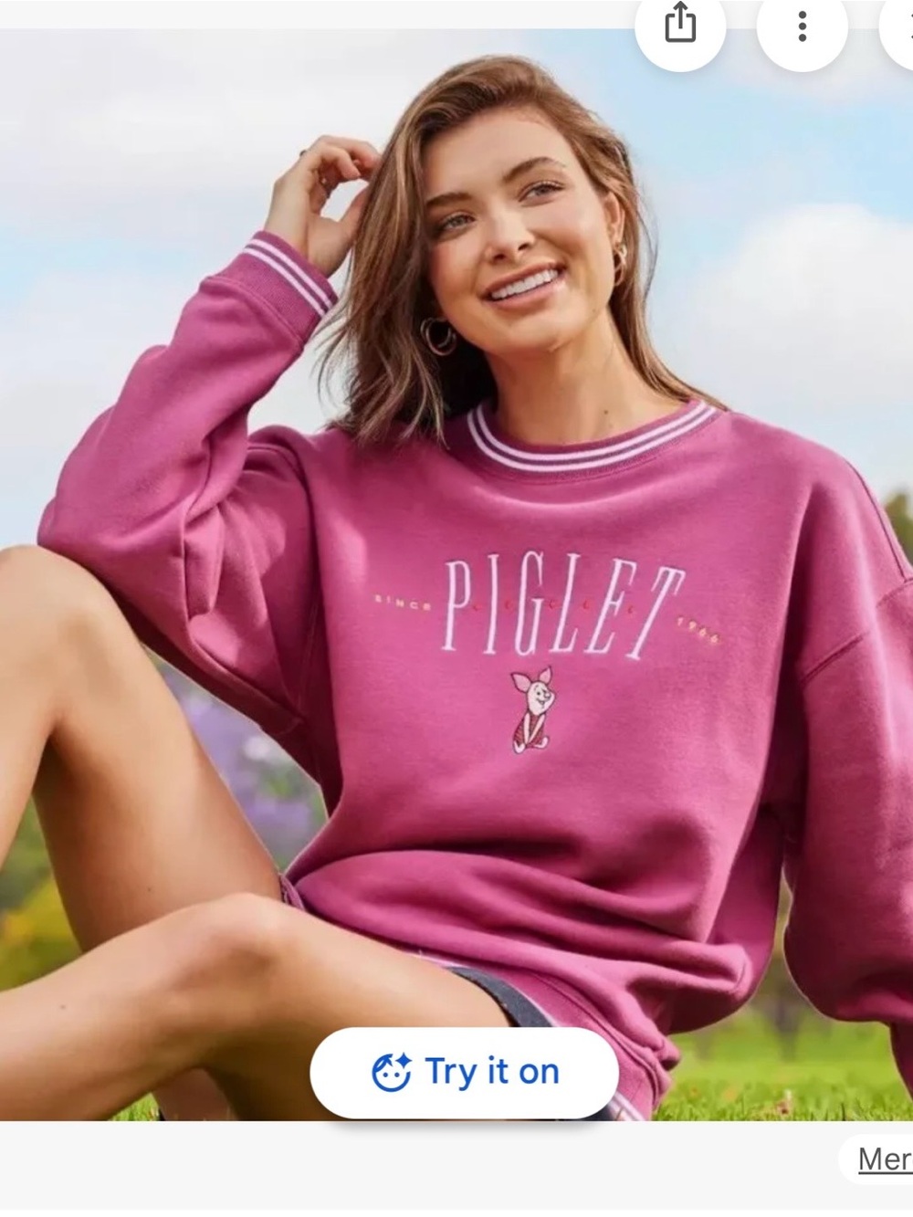 Disney Winnie the Pooh Rose Pink Crewneck Sweatshirt